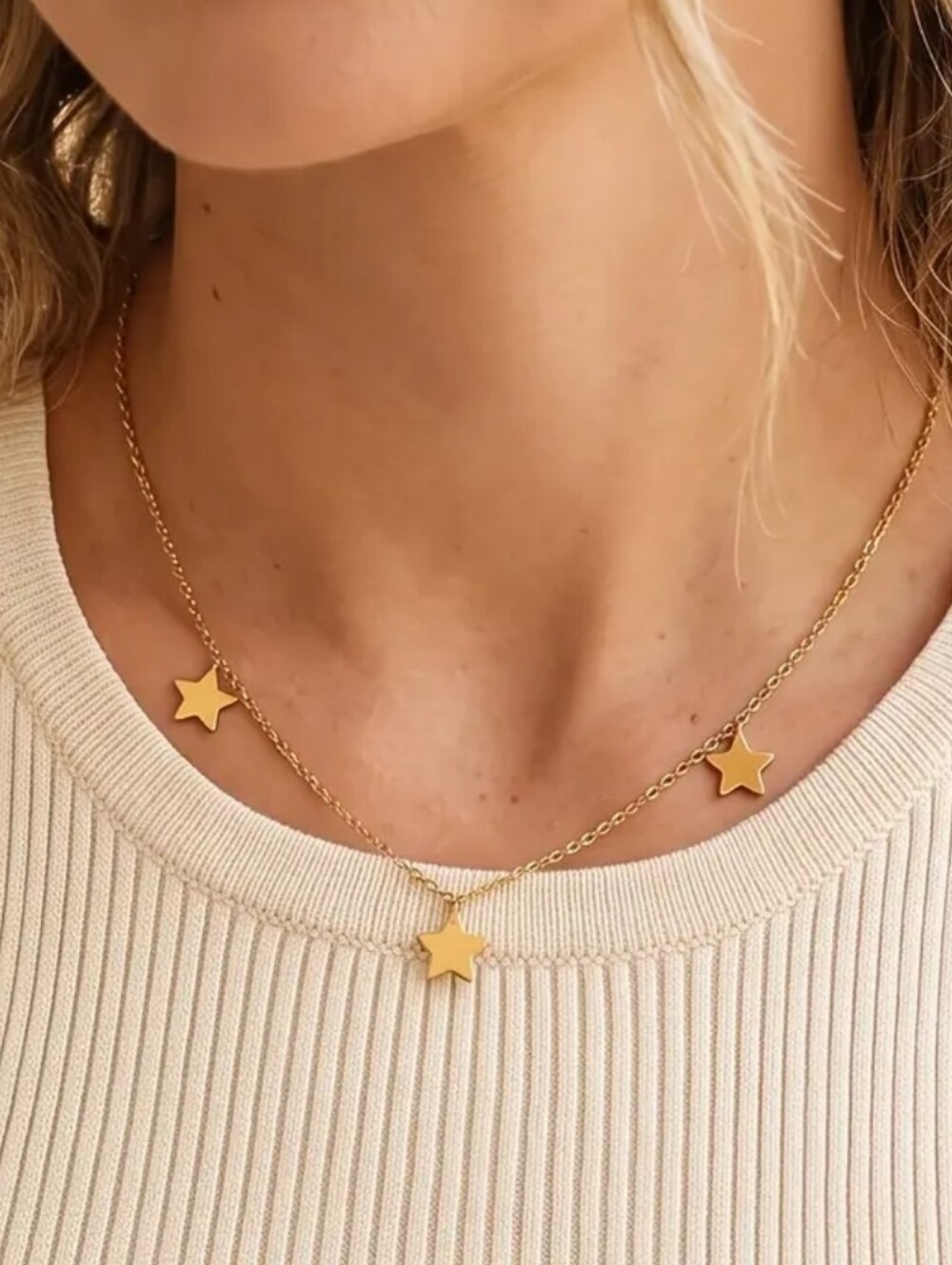 Gold Star Charm Necklace - Women's Jewelry